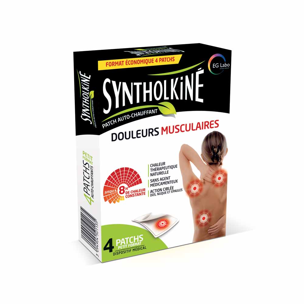 EG Labo SyntholKiné Syntholkine Cerotti autoriscaldanti per dolori muscolari Douleurs Musculaires Piccolo formato 4pz