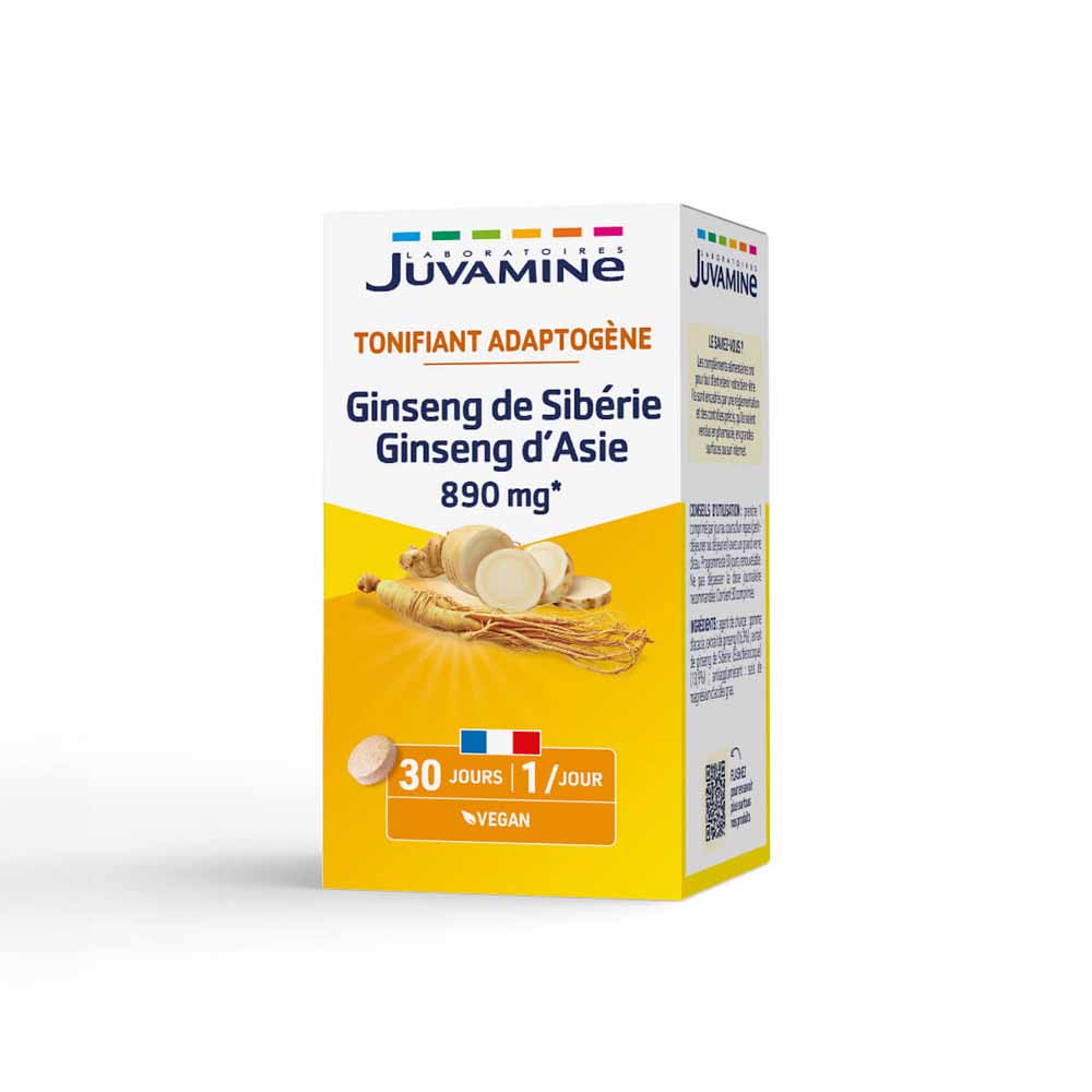 Juvamine Ginseng siberiano e ginseng asiatico 890mg tonificante adattogeno 30 compresse