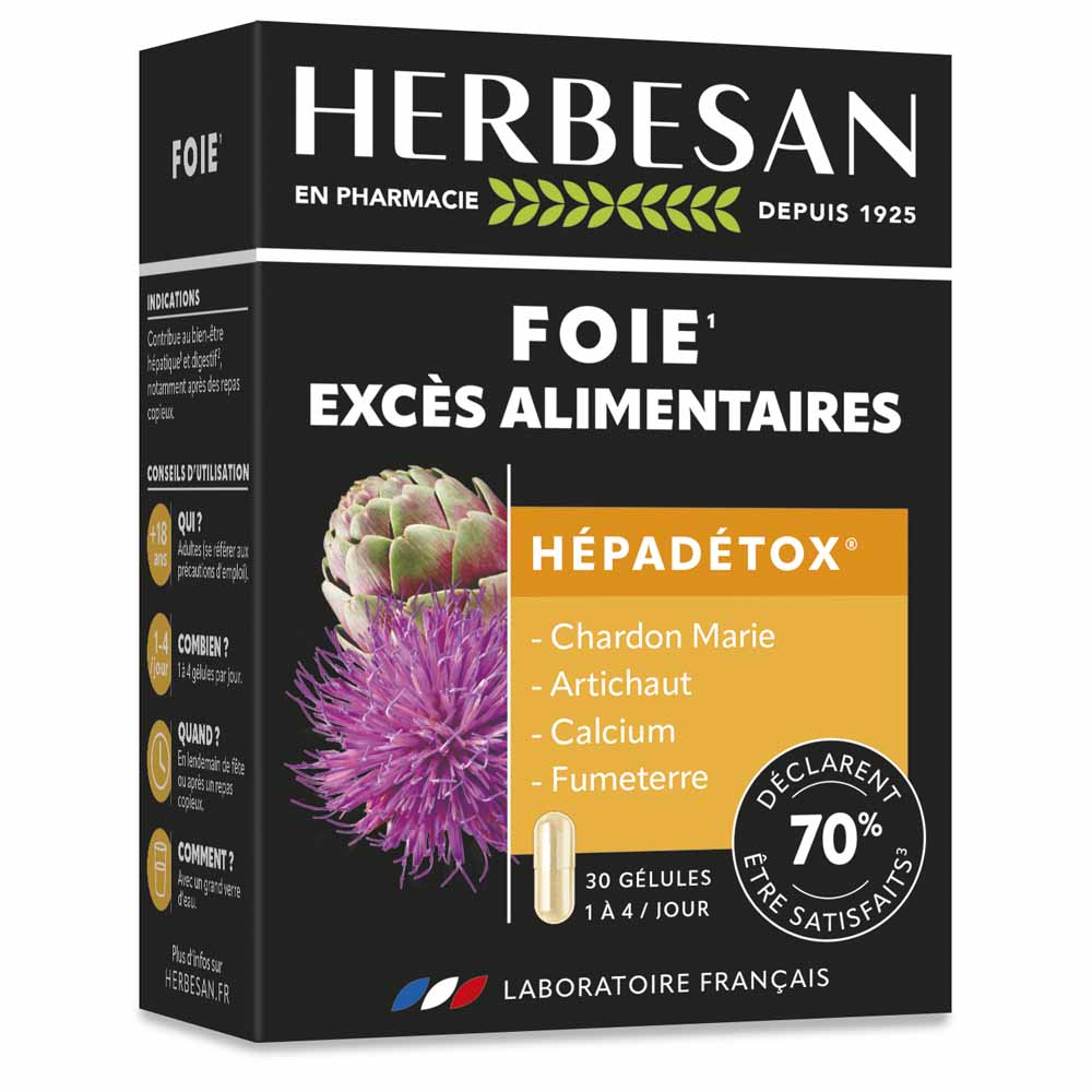 Herbesan Eccesso di cibo Hepadetox 30 capsule