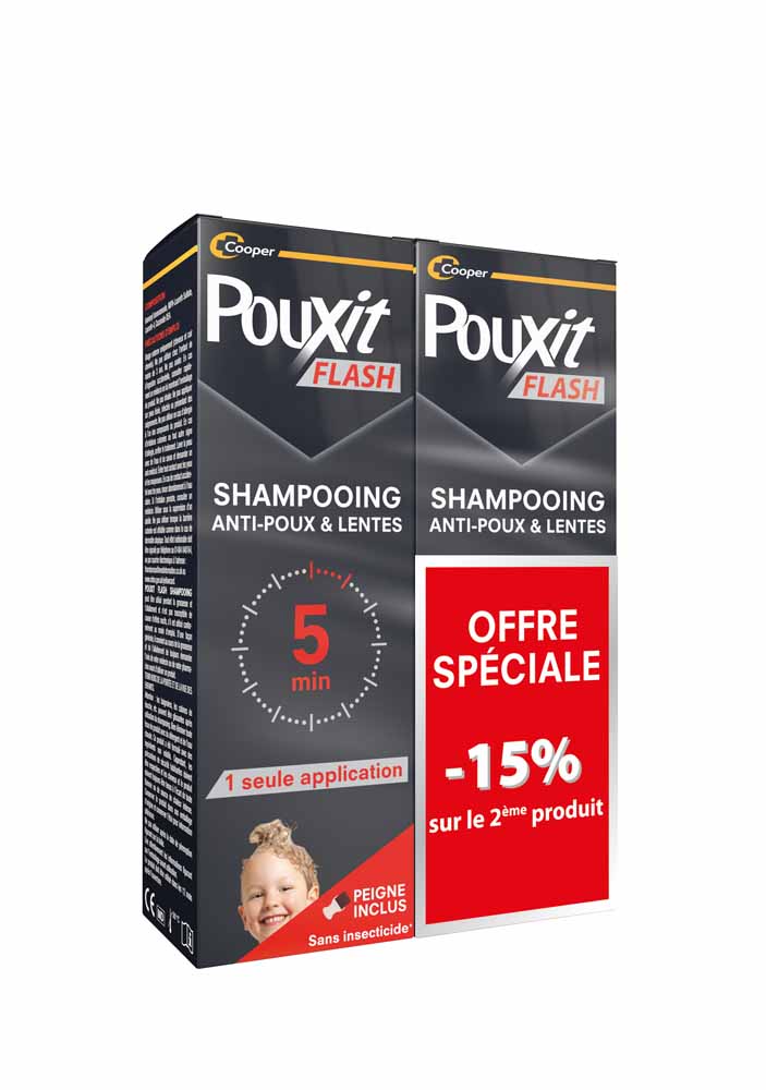 Pouxit Flash Trattamento per Pidocchi e Lendini 2x100ml