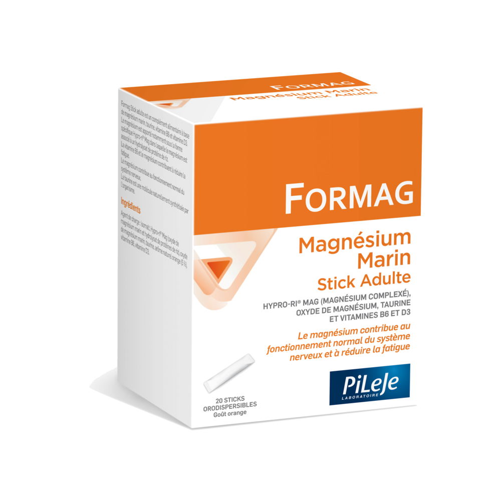 Pileje Formag Magnesio, taurina, vitamine B6 e D3 per adulti 20 bustine orodispersibili