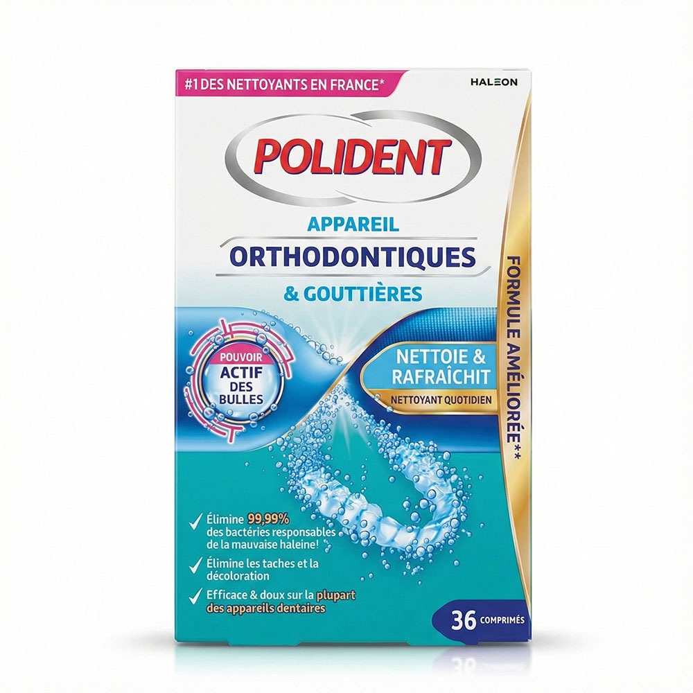 Polident Detergente per apparecchi ortodontici e mascherine trasparenti x36