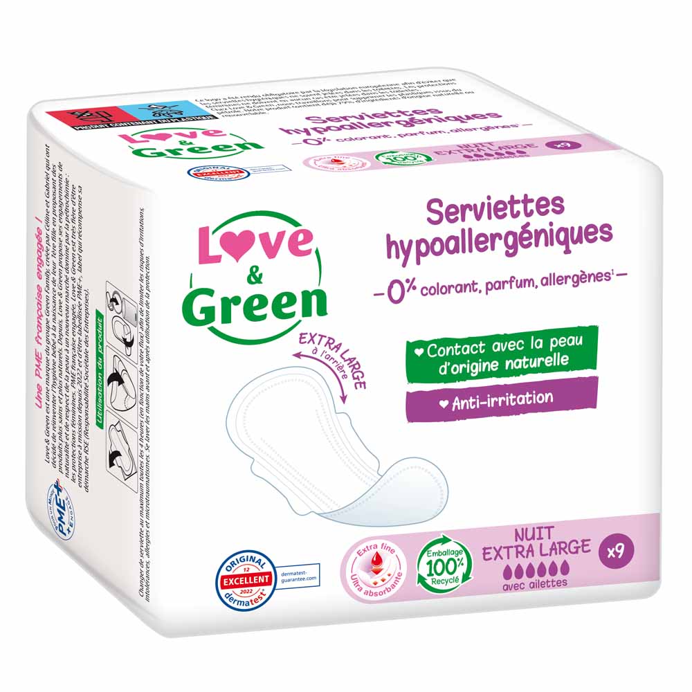Love&Green Notte extra large anti-irritazioni 9 assorbenti