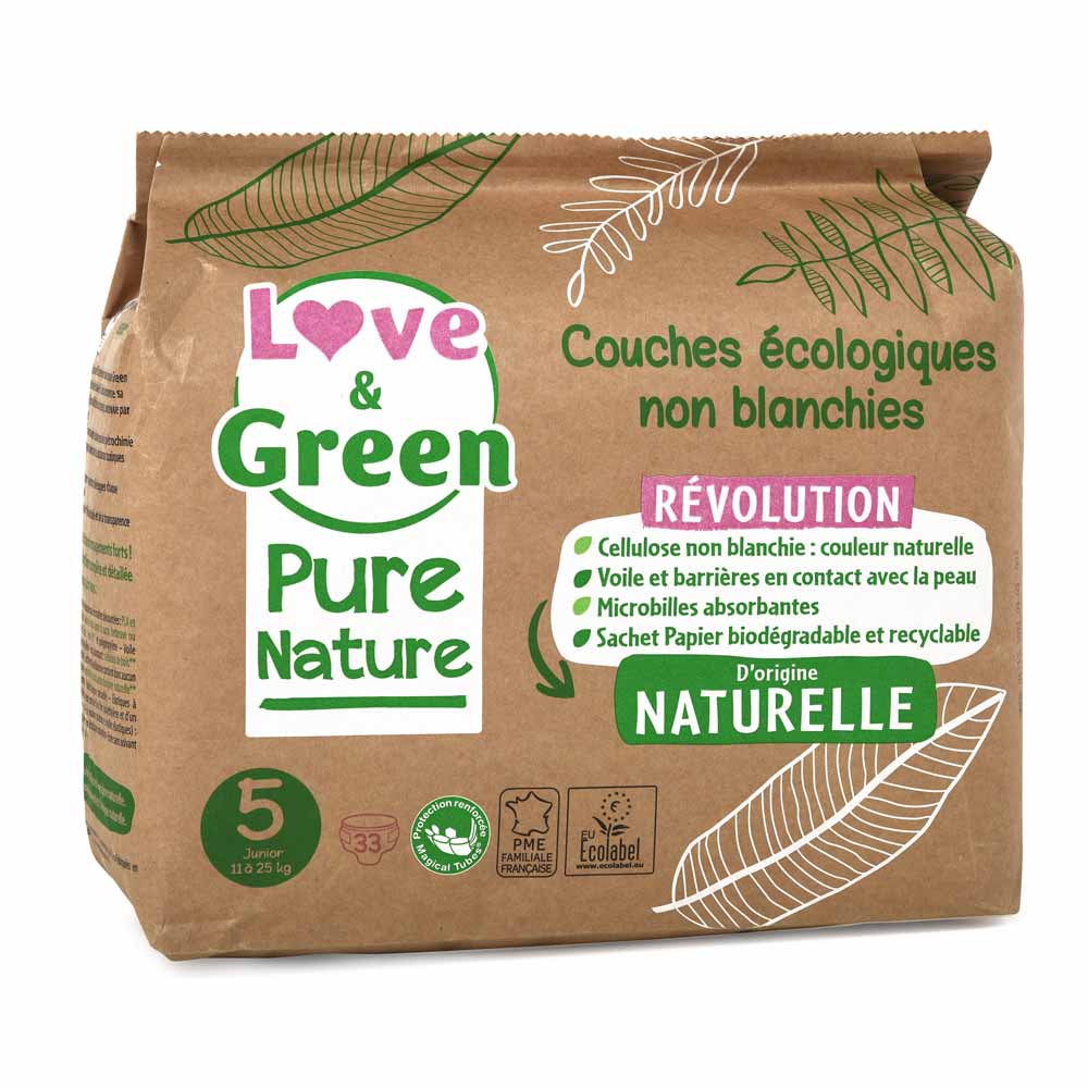 Love&Green Pure Nature Pannolini ecologici Dimensione 5 x 33