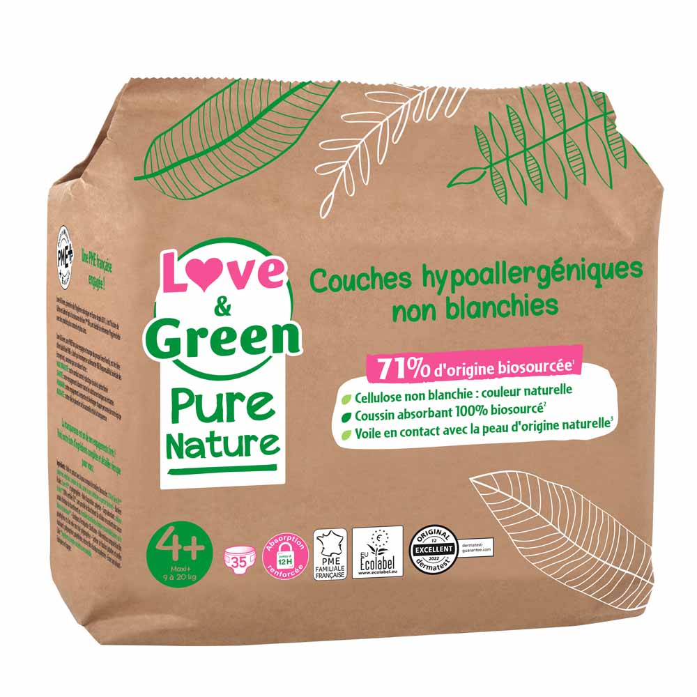 Love&Green Pure Nature Pannolini ecologici Taglia 4+ x 35