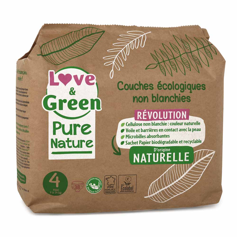 Love&Green Pure Nature Pannolini ecologici Dimensione 4 x 38