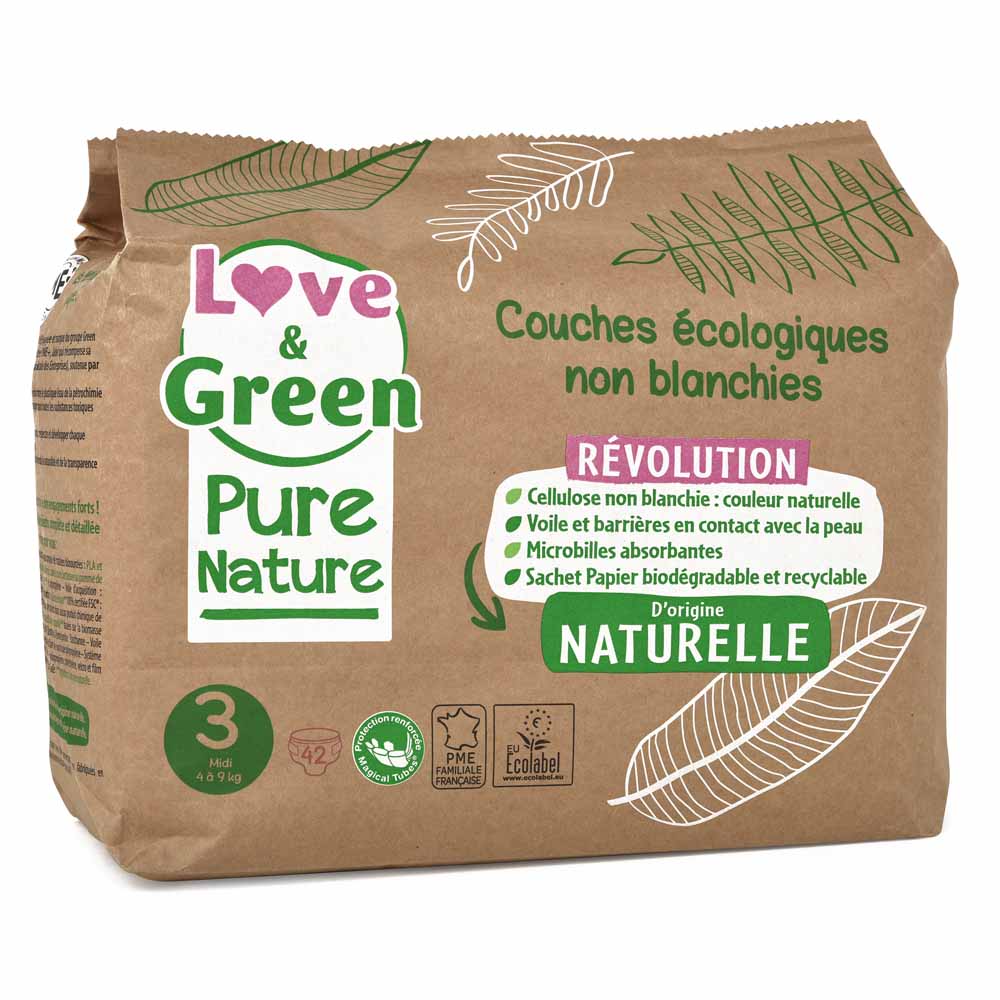 Love&Green Pure Nature Pannolini ecologici Dimensione 3 x 42