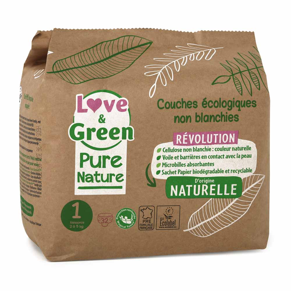 Love&Green Pure Nature Pannolini ecologici Dimensione 1 x 32