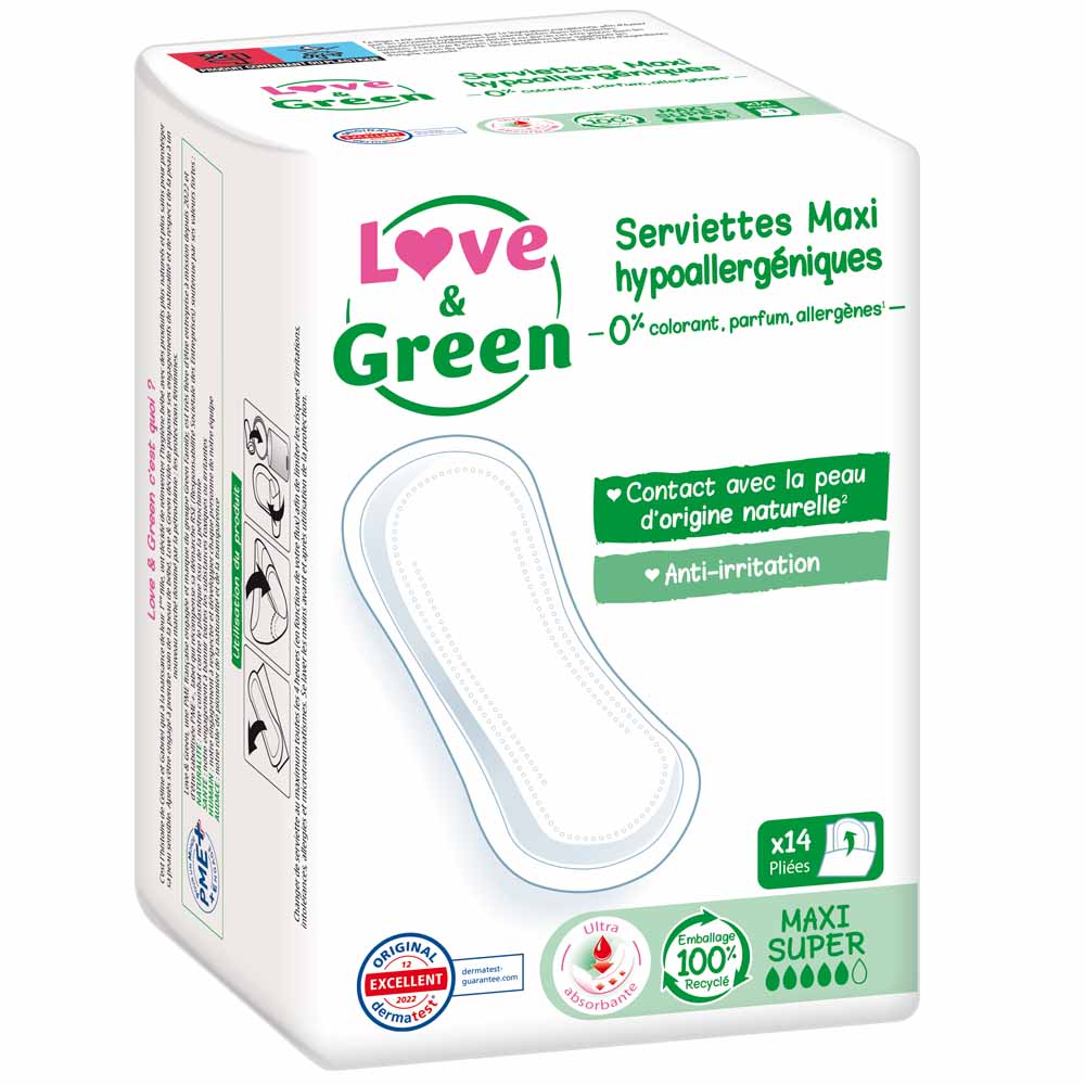 Love&Green Anti-irritazioni Maxi Super Anti-irritations 14 Asciugamani