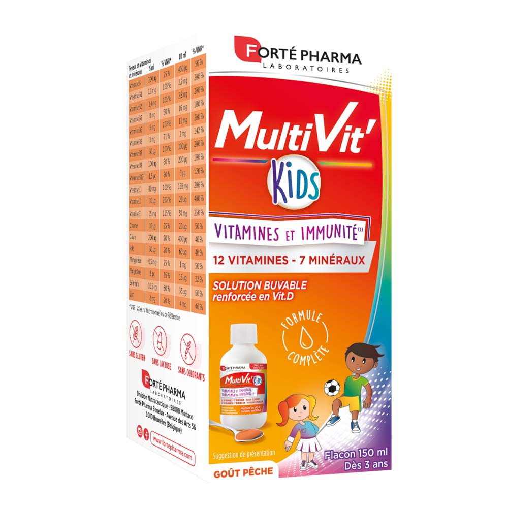 Forté Pharma MultiVit'4G Sciroppo bambini vitamine e difese naturali 150 ml
