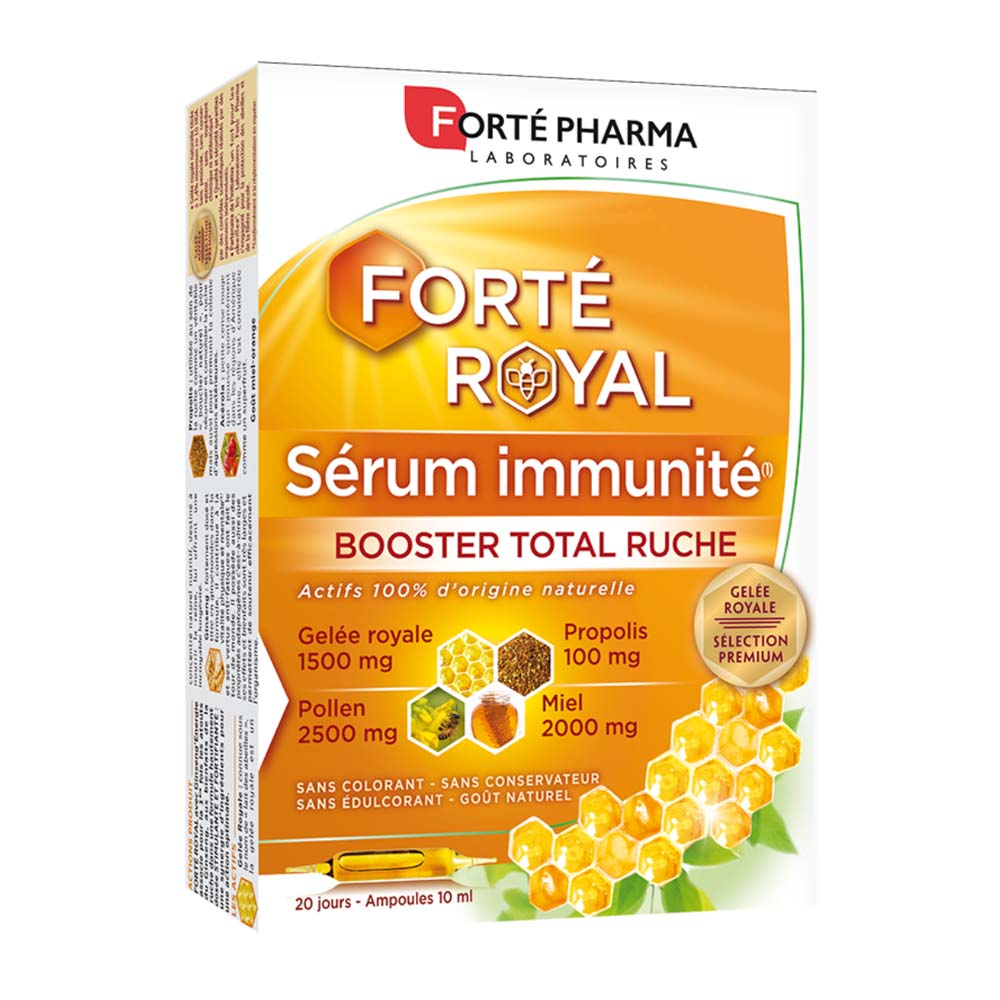 Forté Pharma Forté Royal Siero immunità arricchito con polline, miele, pappa reale e propoli 20 fiale