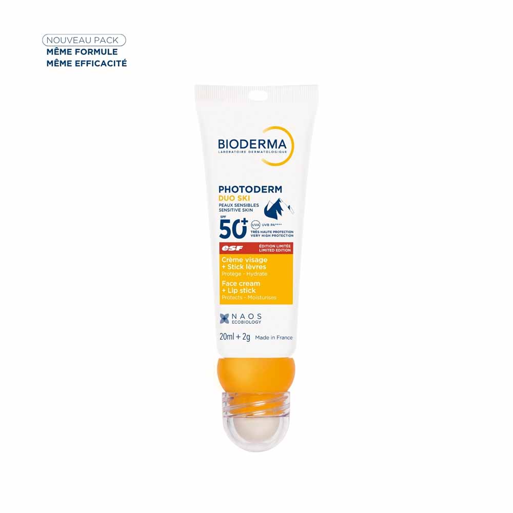 Bioderma Photoderm Protezione solare Viso e Labbra Spf50+ Duo Ski Peaux Sensibles 20ml