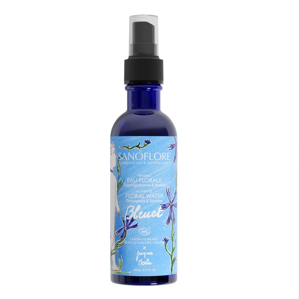 Sanoflore Eaux Florales Veritable Eau Florale Bleuet Messicole Bio Décongestionne & Apaise 200ml