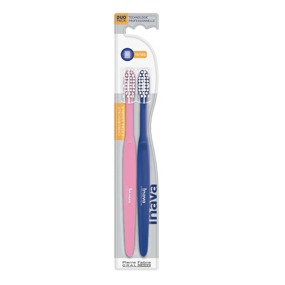 Inava spazzolini chirurgici extra morbidi 15/100 2 x