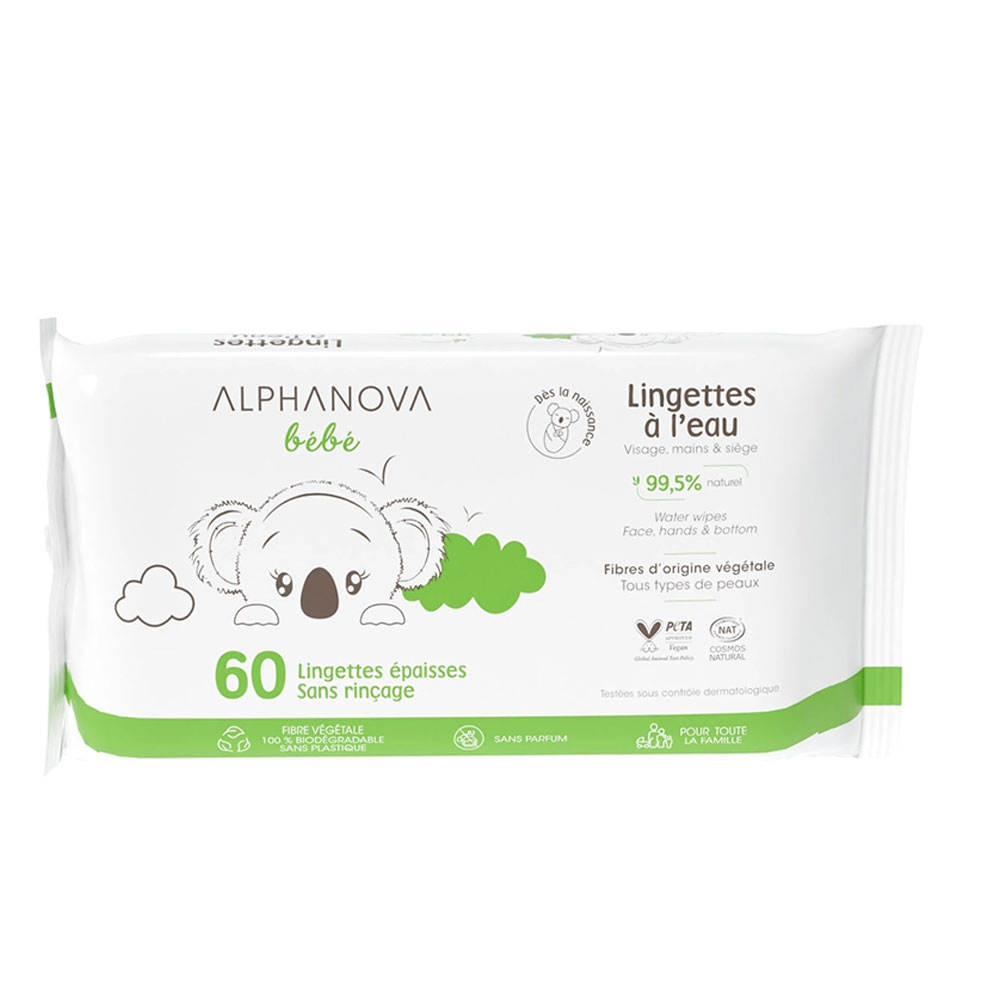 Alphanova Bébé Salviettine detergenti senza risciacquo 60 capsule
