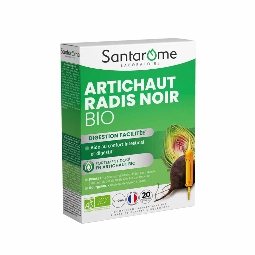 Santarome Carciofo Nero Ravanello 20 fiale biologiche Facilite la digestion 200 ml