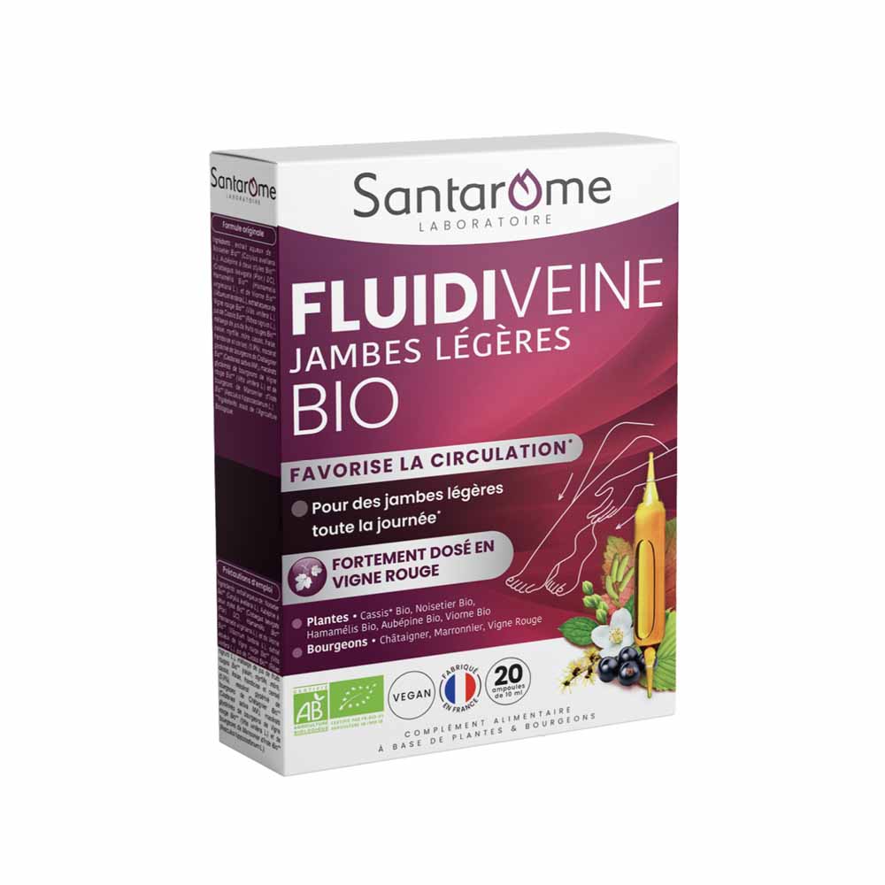 Santarome Jambes Legeres 20 Ampoules Bio Favorise la circulation 200ml