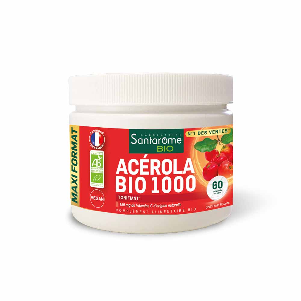 Santarome Acérola Bio 1000 - Vitamine C naturelle 60 compresse