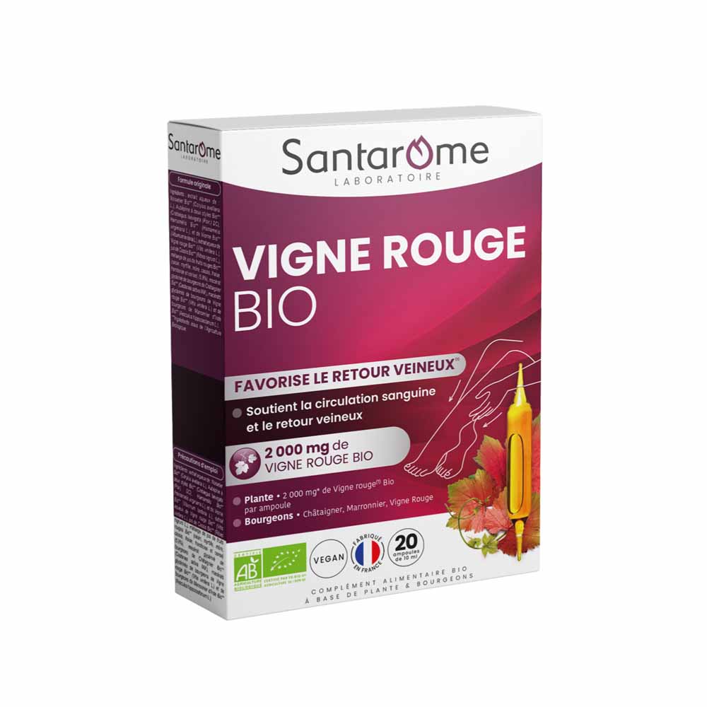 Santarome Vigne Rouge Favorisce il ritorno venoso Bio 20 Ampolle da 10ml