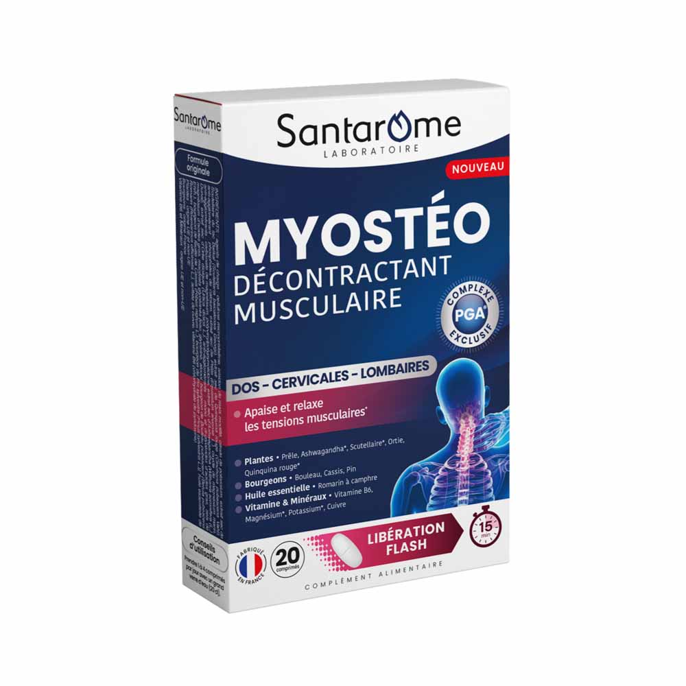 Santarome Myostéo Decontratturante muscolare azione rapida in 15 minuti 20 compresse