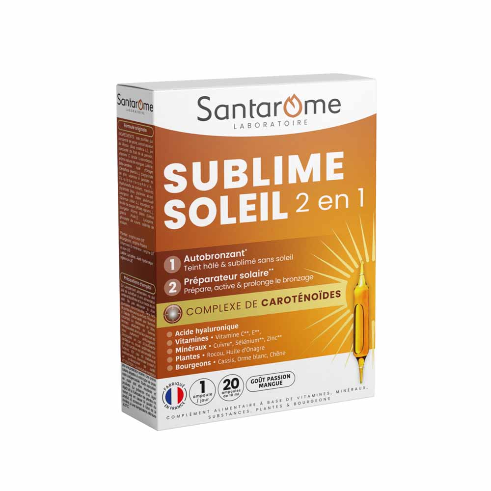 Santarome Sublime Soleil 2en1 Autoabbronzante e preparatore solare 20 fiale