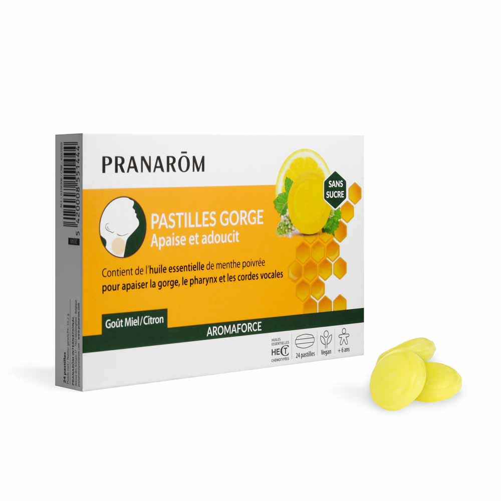 Pranarôm Aromaforce Pastiglie per la gola Miele di Limone x24
