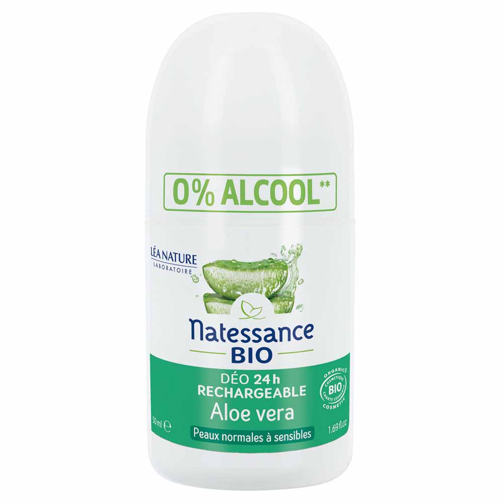 Natessance Deodorante ricaricabile 24h Aloe Vera bio per pelli normali e sensibili 50 ml