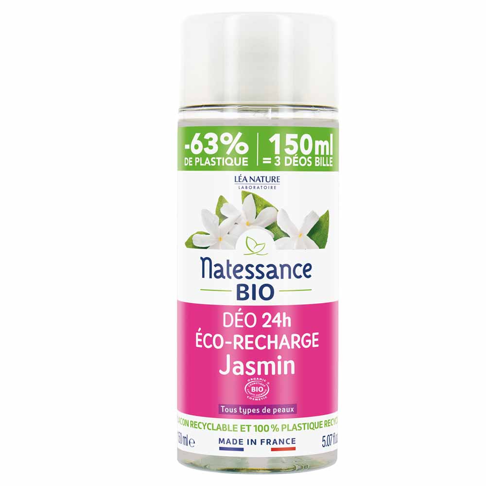 Natessance Eco Ricarica Deodorante 24h Gelsomino Biologico Pour tous i tipi di pelle 150 ml
