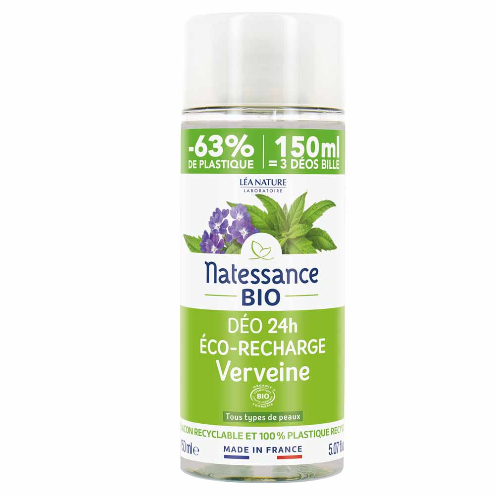 Natessance Ricarica ecologica deodorante 24h verbena bio per tutti i tipi di pelle 150 ml