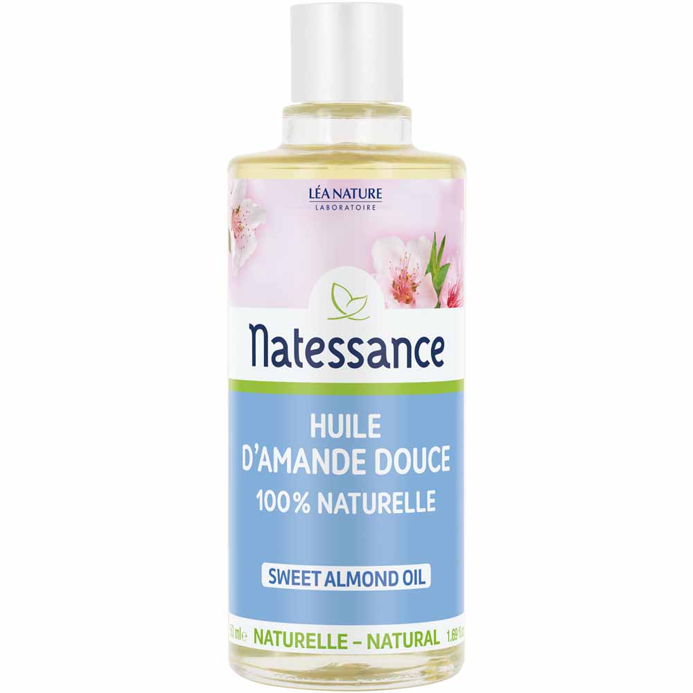 Natessance Olio di mandorle dolci per tutta la famiglia 100% naturale 50 ml