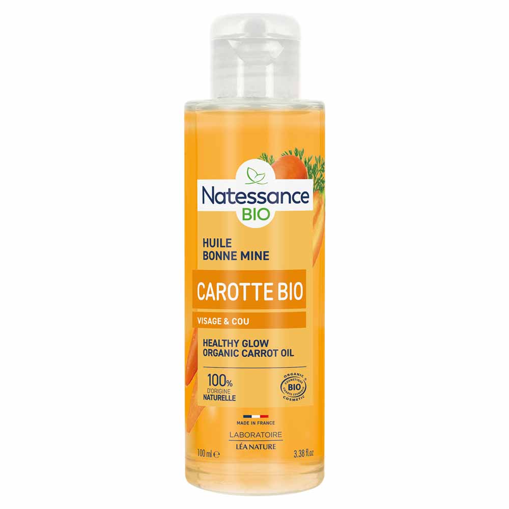 Natessance Olio di carota bio olio puro effetto buona carnagione 100 ml