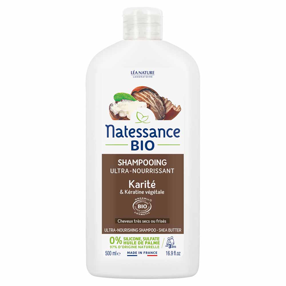 Natessance Capelli Shampoo ultra nutriente bio con cheratina vegetale 500 ml