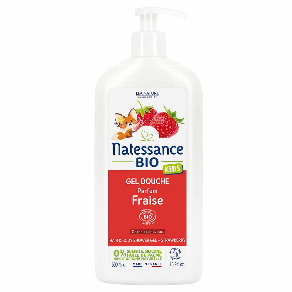 Natessance Kids Doccia gel vaniglia fragola bio 500 ml