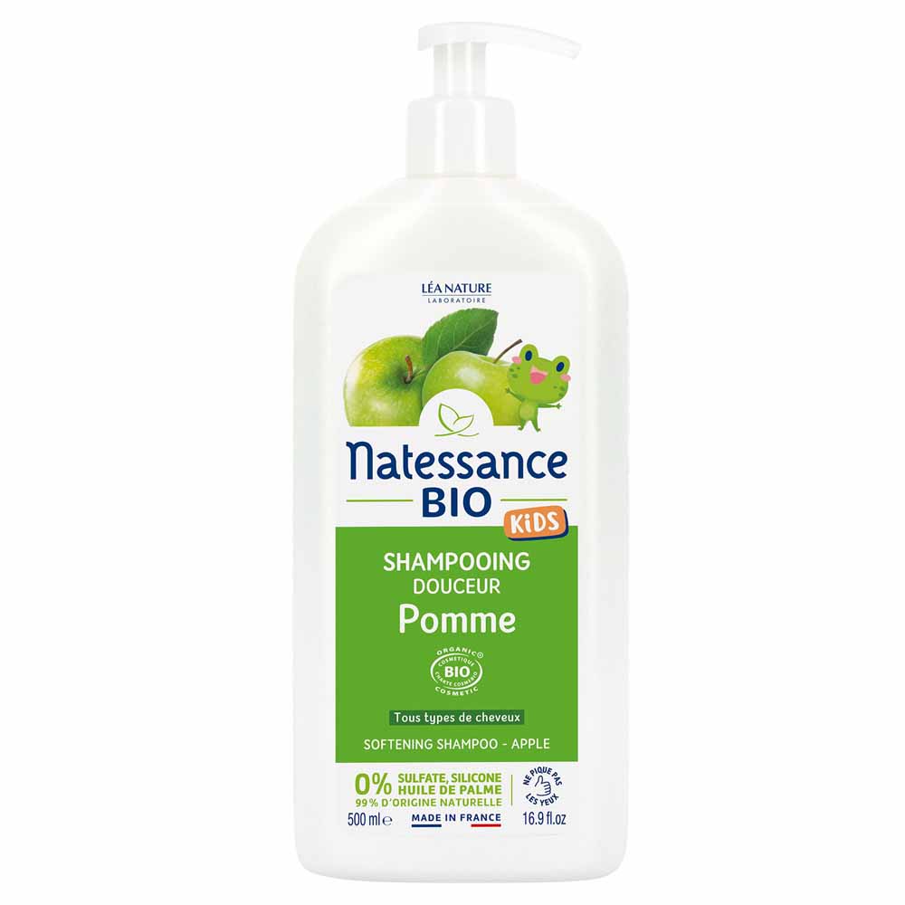Natessance Kids Shampoo doccia corpo e capelli alla mela bio senza solfati 500 ml