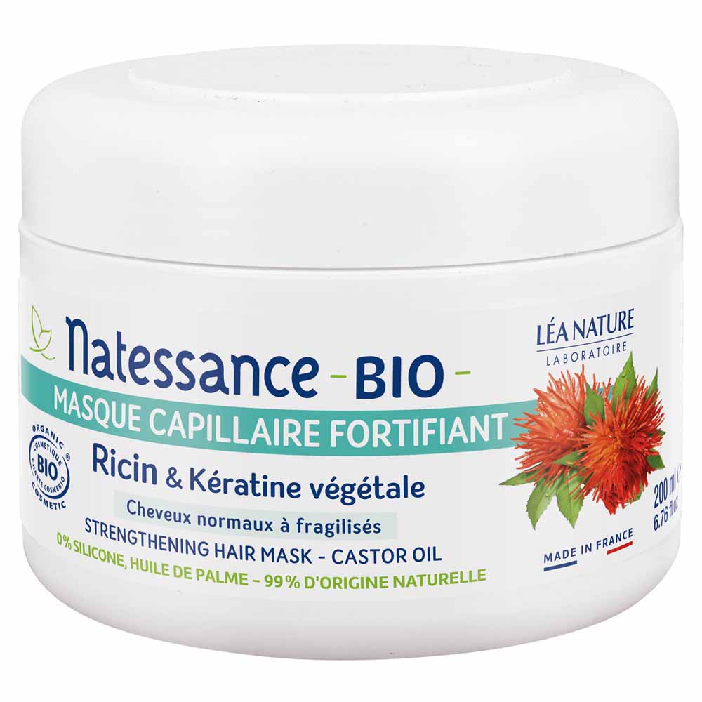 Natessance Capelli Maschera rinforzante per capelli con ricino bio e cheratina vegetale 200 ml