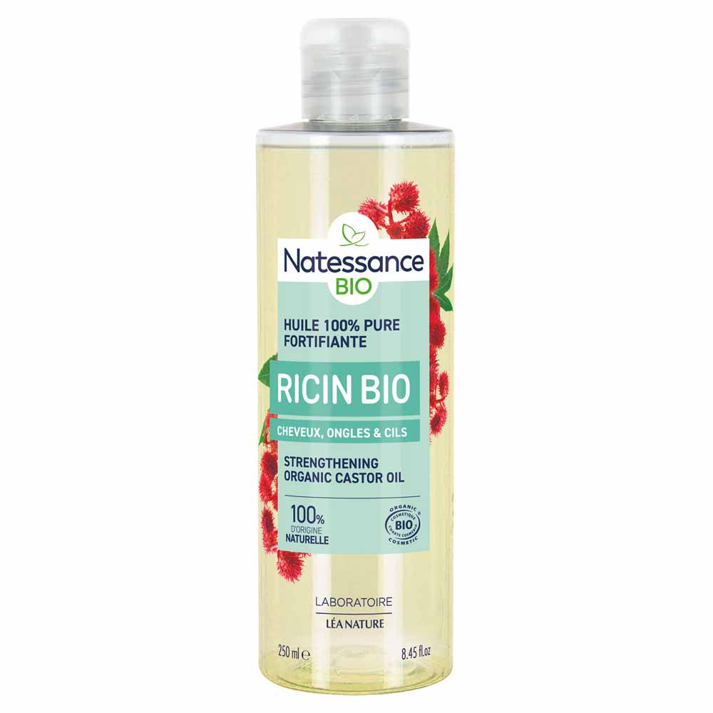 Natessance Ricino Olio biologico equosolidale puro fortificante e rigenerante 250 ml