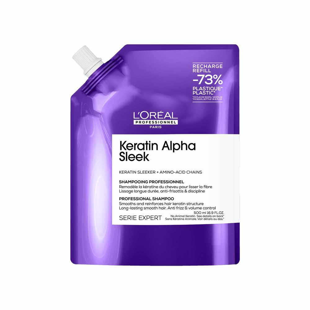 L'Oréal Professionnel Serie Expert Keratin Alpha Sleek Ricarca shampoo per capelli soggetti a crespo e indisciplinati 500 ml