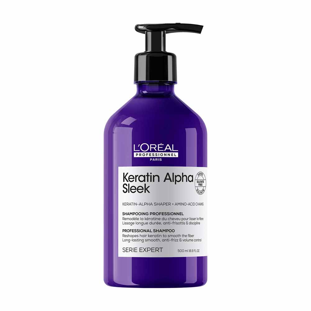 L'Oréal Professionnel Serie Expert Keratin Alpha Sleek Shampoo alla cheratina per capelli soggetti a crespo e indisciplinati 500 ml