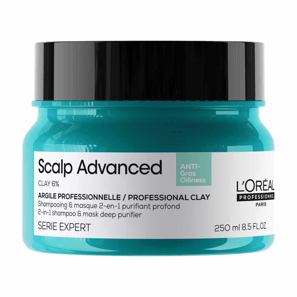 L'Oréal Professionnel Scalp Advanced Shampoo e maschera professionale all'argilla 2 in 1 250ml
