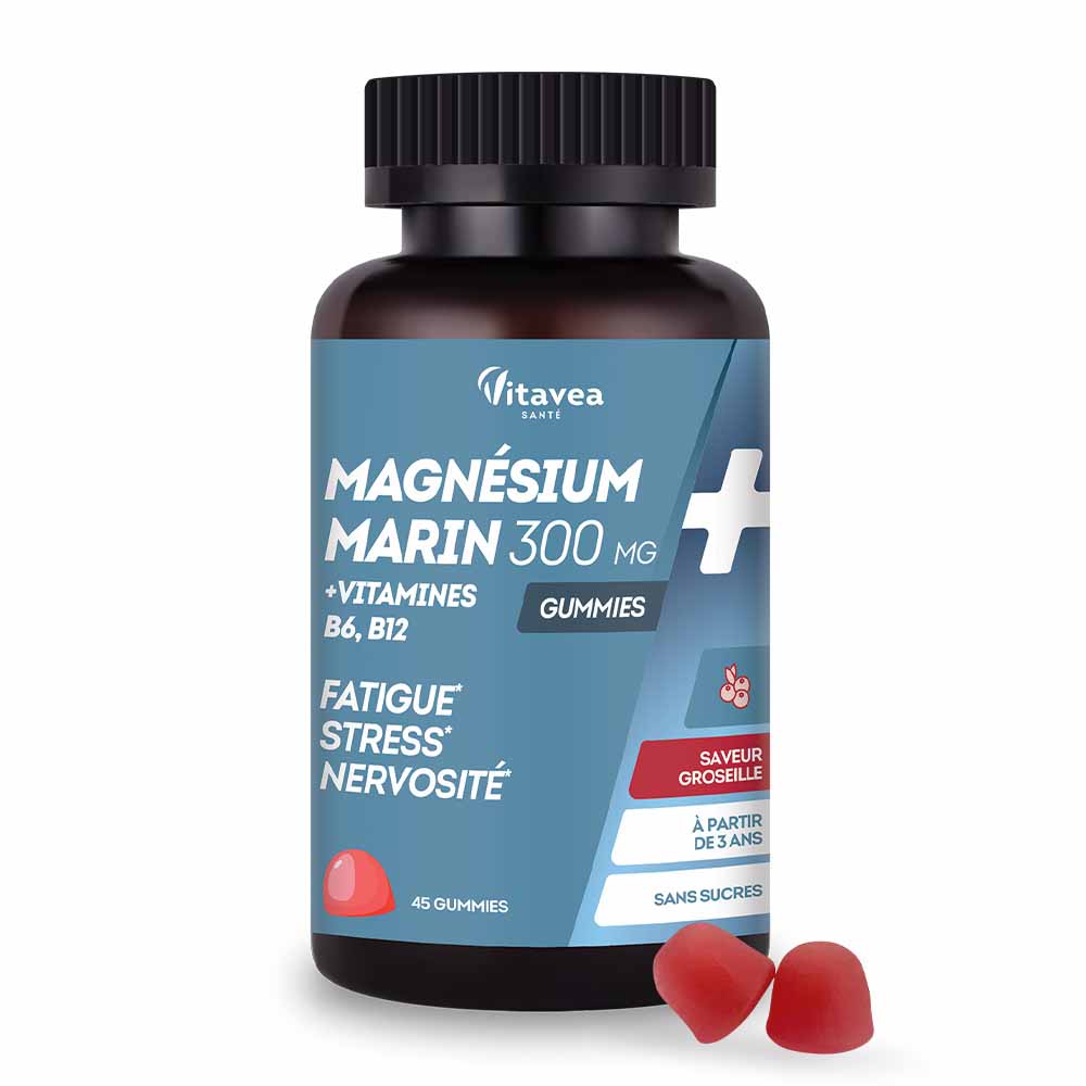 Vitavea Santé Magnésio vitamine B6, B12 affaticamento stress nervosismo 45 Gomme