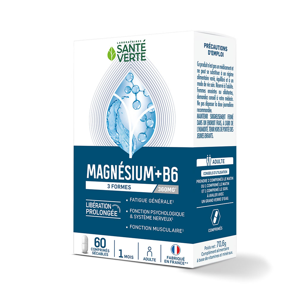 Sante Verte Magnesio + B6 3 forme 360 mg a rilascio prolungato 60 compresse spezzabili