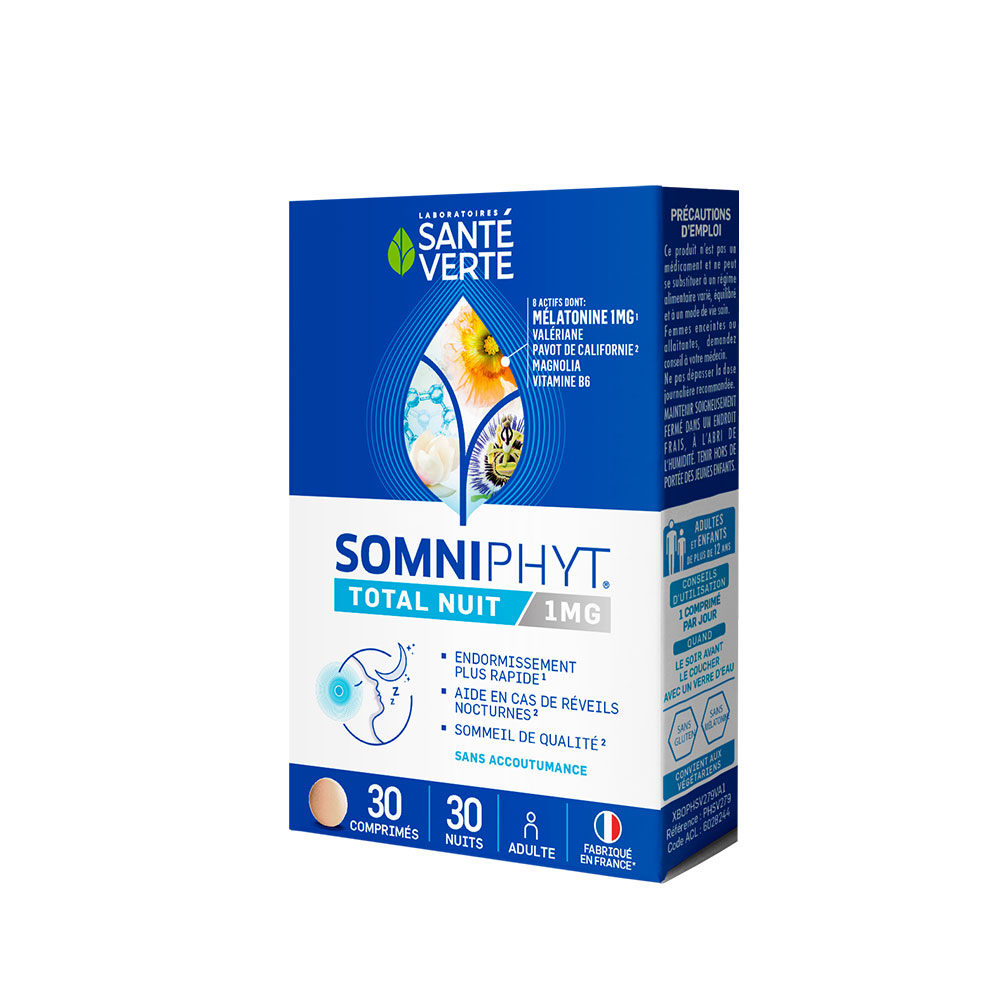 Sante Verte Somniphyt Total nuit Melatonine 1mg 30 compresse