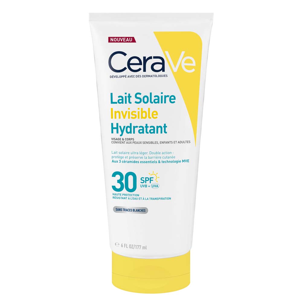 Cerave Latte solare invisibile idratante SPF 30 alta protezione per viso e corpo 177 ml