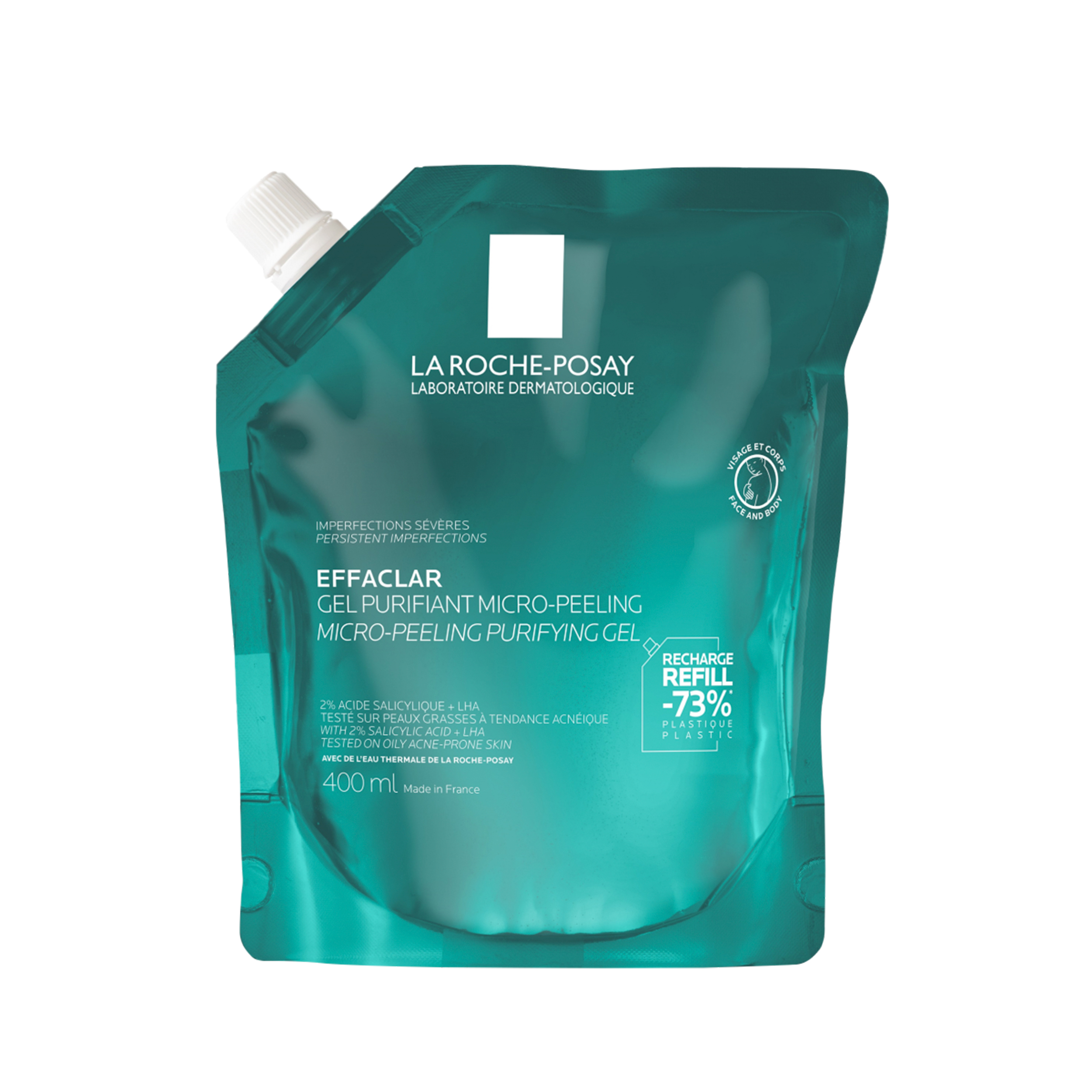 La Roche-Posay Effaclar Gel detergente ricarica eco anti-imperfezioni per viso e corpo 400 ml
