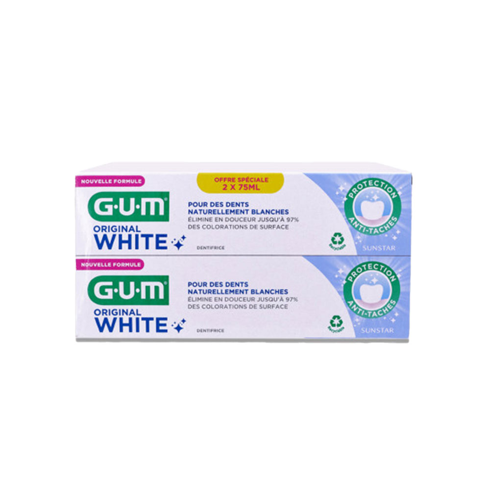 Gum Dentifricio anti-macchie Original White Confezione 2 x 75 ml