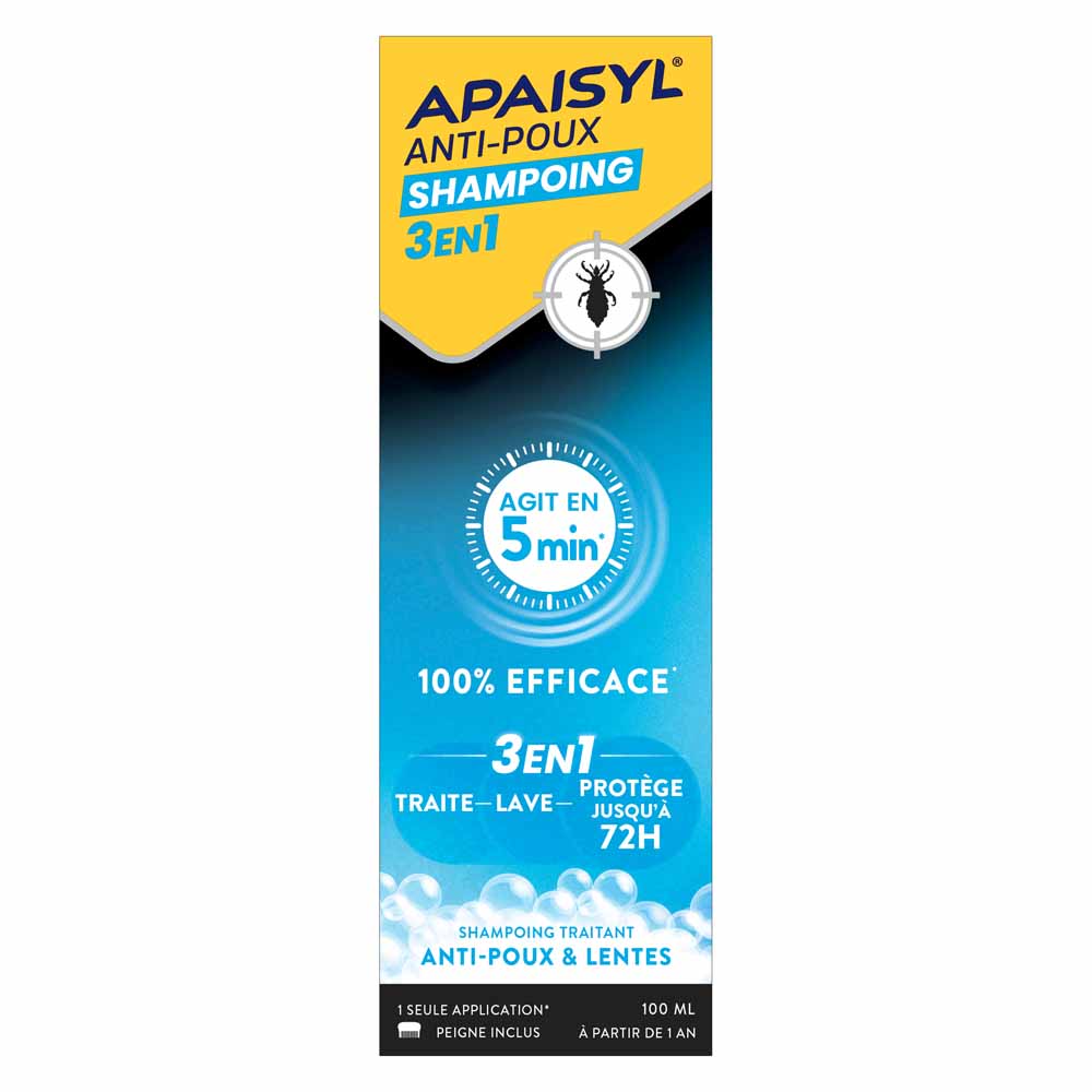 Apaisyl Anti-Pidocchi Shampoo 3 in 1 100 ml