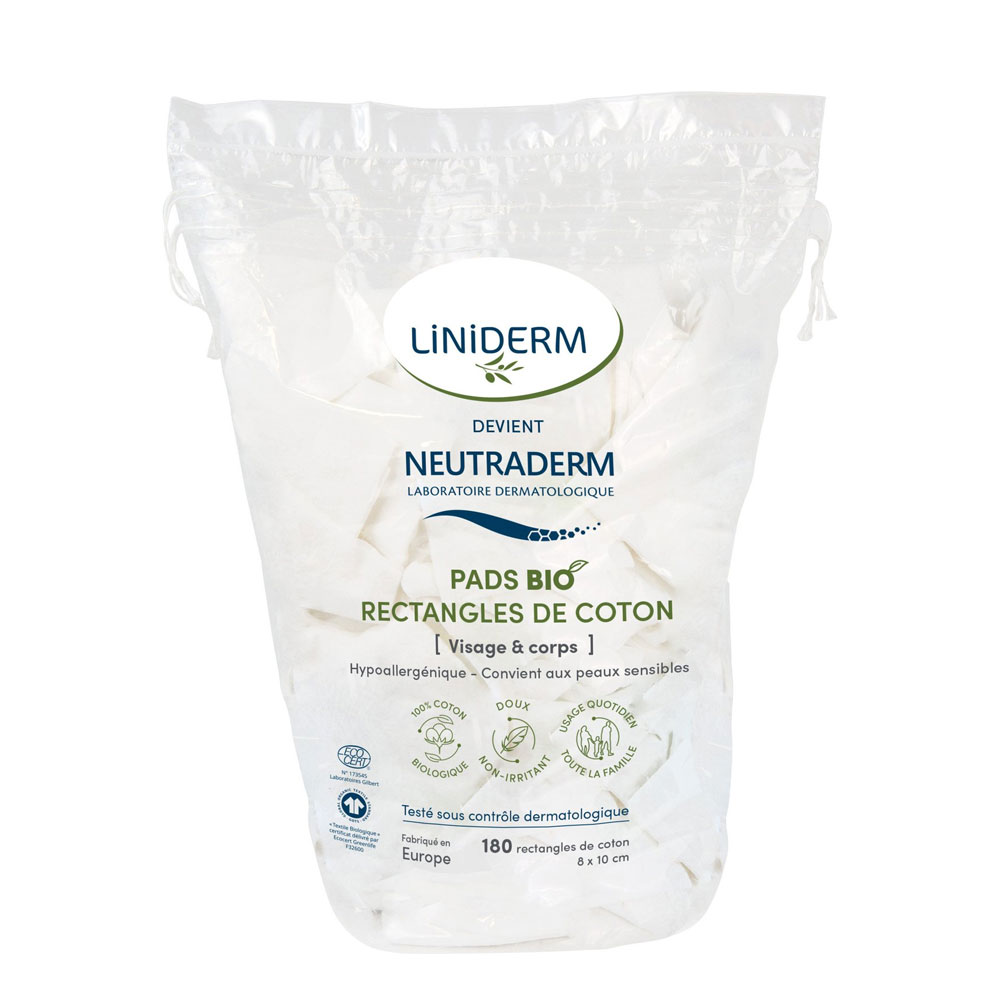 Neutraderm Dischetti bio 8 x 10 cm 180 dischetti di cotone