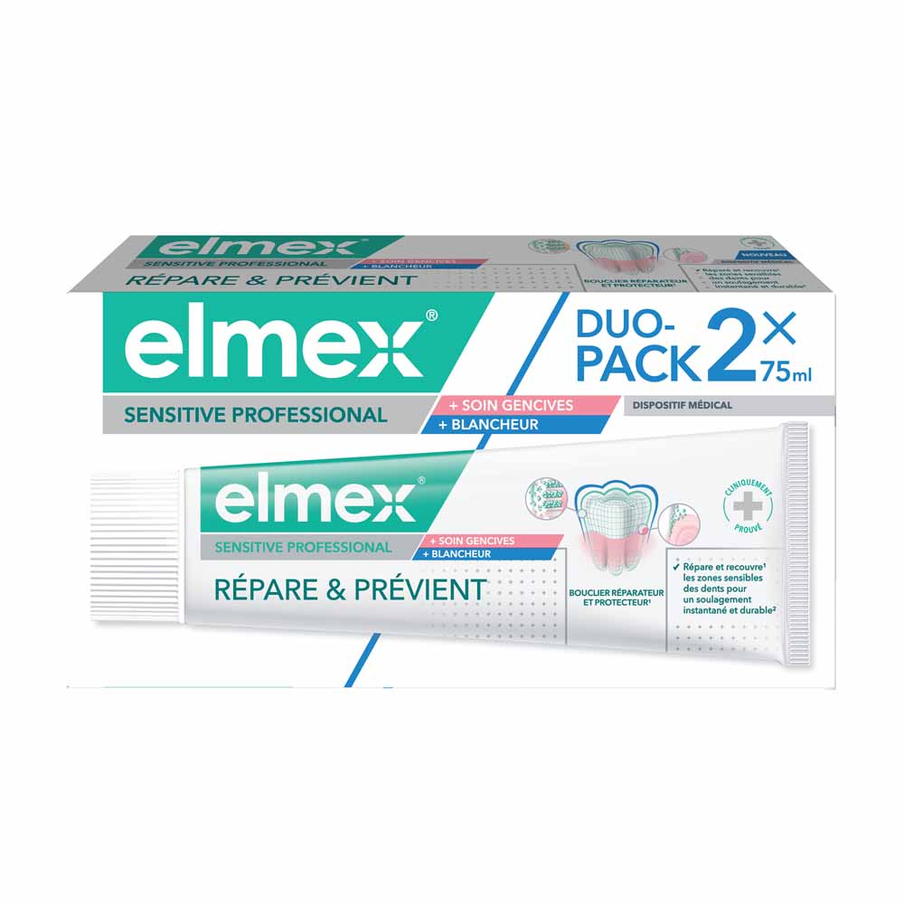 Elmex Sensitive Professional Dentifricio cura gengive e biancore 2 x 75 ml