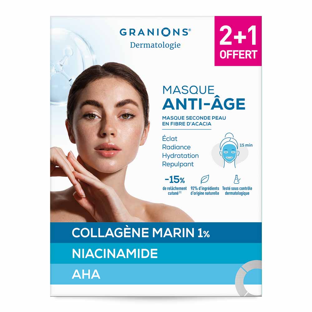 Granions Dermatologia Maschera seconda pelle anti-età 3 unità