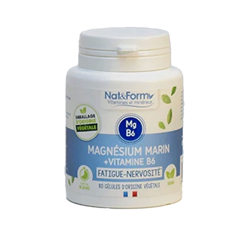 Nat&Form Magnesio marino + vitamine B6 80 capsule